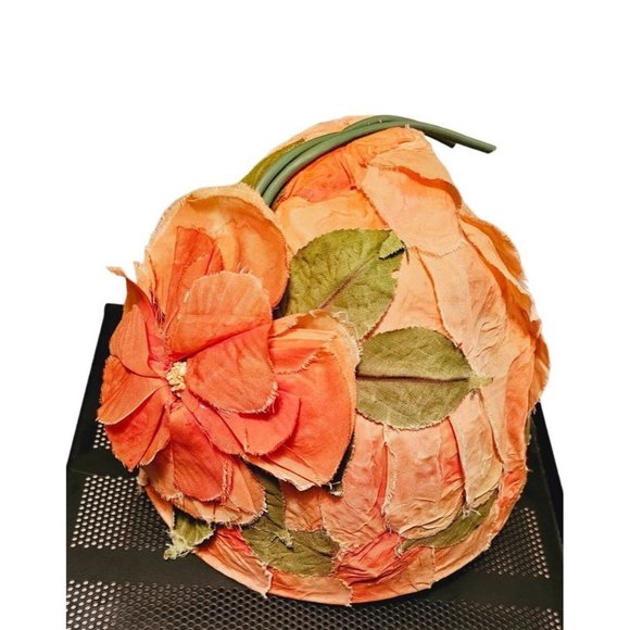 vintage 1950's hat floral peachy orange movement by Charlotte Brooks Chicago - Picture 7 of 12